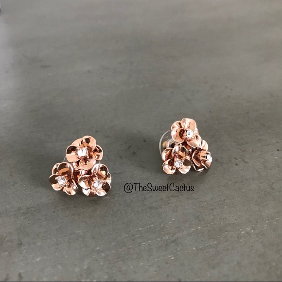 Kate Spade Shine On Flower Cluster Rose Earrings - Picture 6 of 8